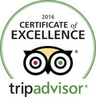 Trip Advisor Cert of Excellence